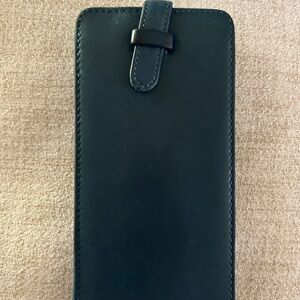 Coach Blue Leather Glasses Case soft side